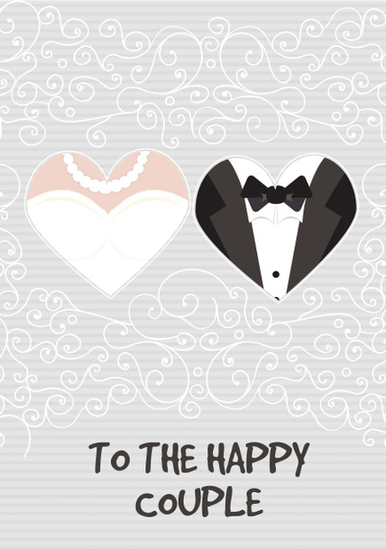 To The Happy Couple Love Hearts Birthday Card