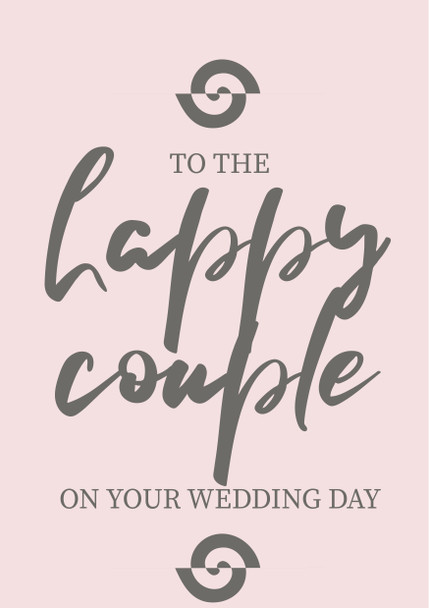 To The Happy Couple On Your Wedding Day Grey Birthday Card