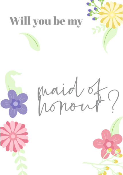 Will You Be My Maid Of Honour 2 Birthday Card