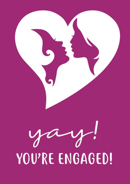 Yay Youre Engaged Purple Girls Birthday Card