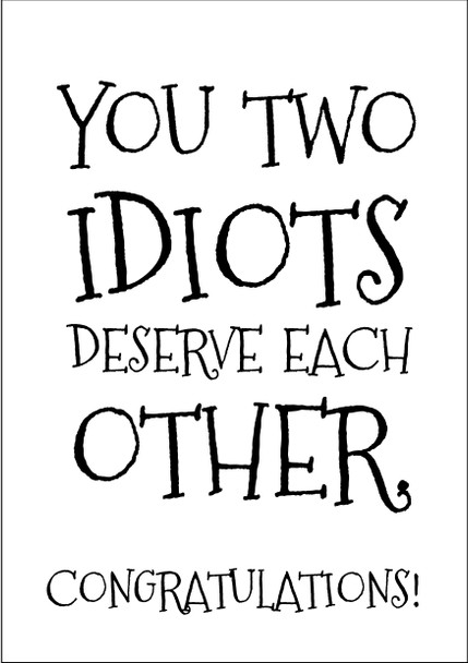You Two Idiots Deserve Each Other Birthday Card