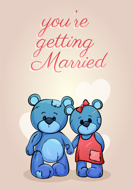 Youre Getting Married Teddy Bears Birthday Card