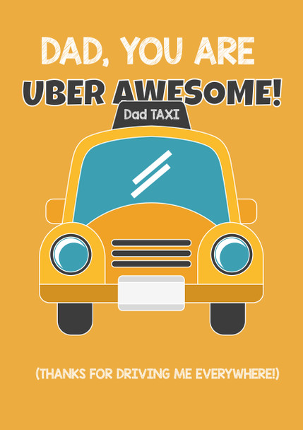 Funny Fathers Day Card 17 Uber Awesome