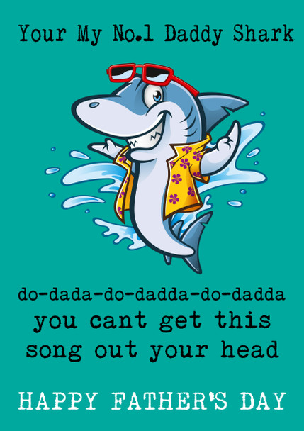 Funny Fathers Day Card 3 Daddy Shark