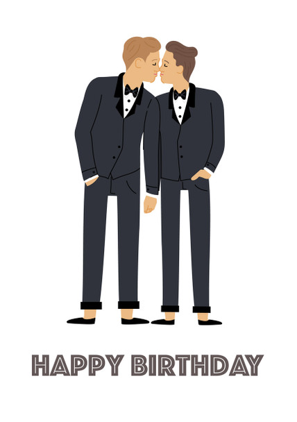 Happy Birthday Cohabiting Gay Lgbt Birthday Card