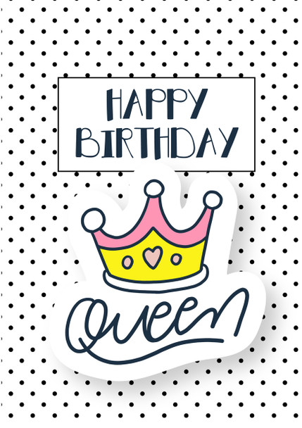 Happy Birthday Polk Dot Queen Gay Lgbt Birthday Card