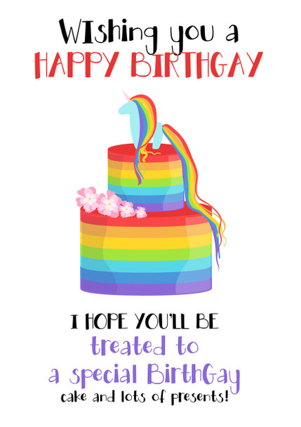 Happy Birthgay Cupcake Gay Lgbt Birthday Card