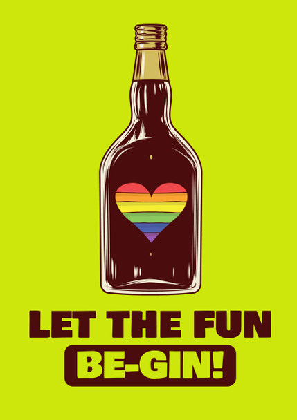 Let The Fun Be Gin Gay Lgbt Birthday Card