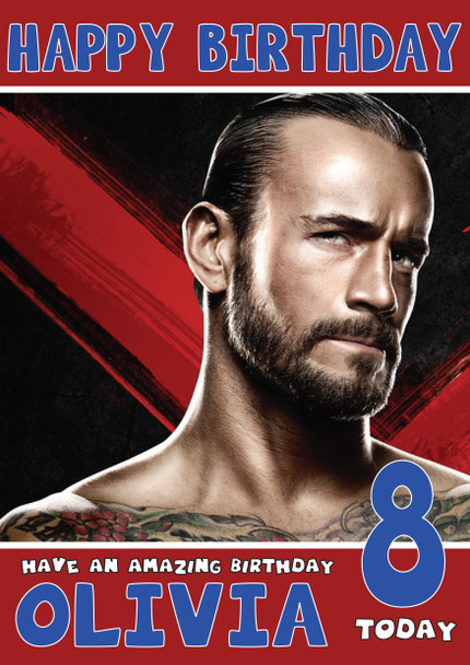 Cm Punk 1 Wwe Birthday Card