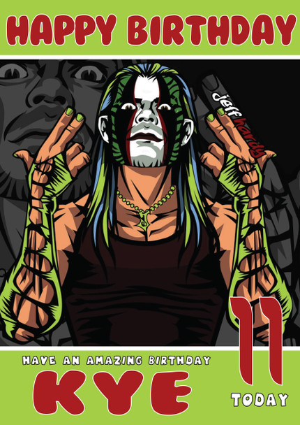 Jeff Hardy 1 Wwe Birthday Card