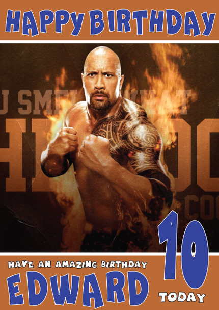 The Rock 2 Wwe Birthday Card