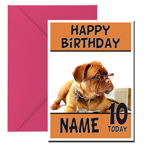 Funny Boxer Dog Glasses Birthday Card Funny Boxer Dog Glasses Birthday Card
