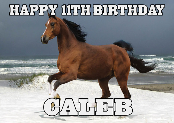 Funny Brown Horse Birthday Card