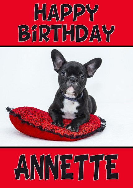 Funny Bulldog Puppy Dog Birthday Card