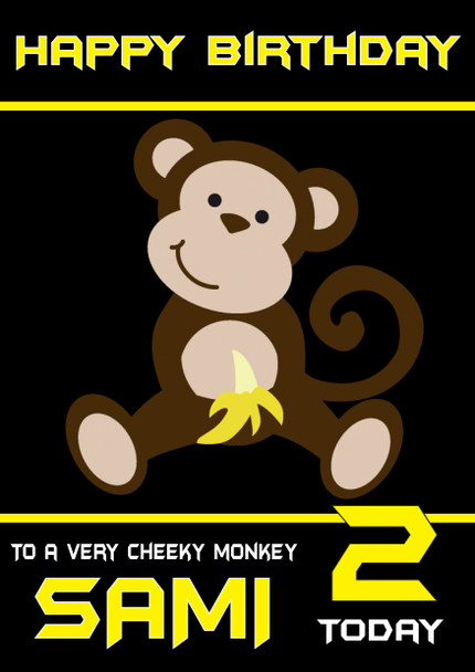 Funny Cheekey Monky Birthday Card