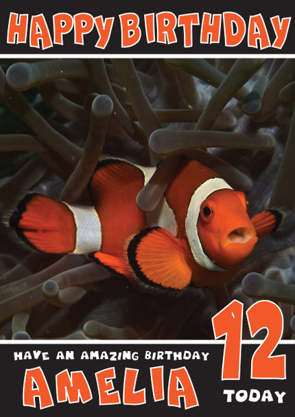 Funny Clown Fish 2 Birthday Card