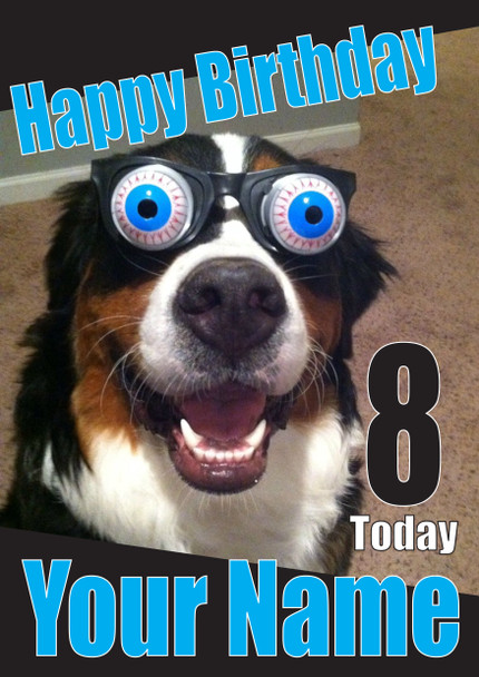 Funny Crazy Eyes Dog Birthday Card