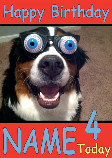 Funny Dog In Funny Glasses Birthday Card
