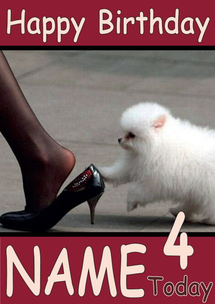 Funny Dog Stepping On Shoe Birthday Card