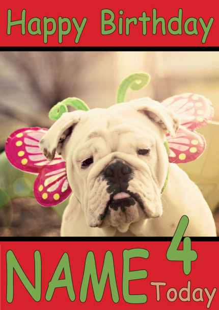 Funny Dog With Fairy Wings Birthday Card