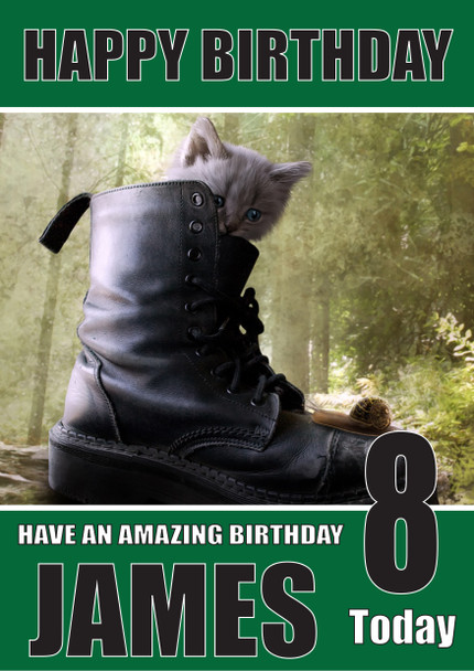 Funny Puss In Boots Bm Birthday Card