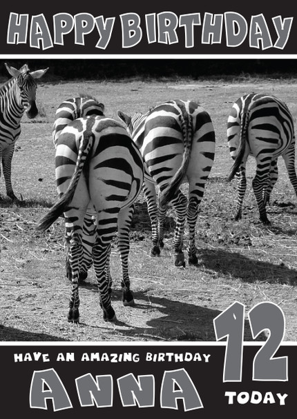 Funny Zebra 1 Birthday Card