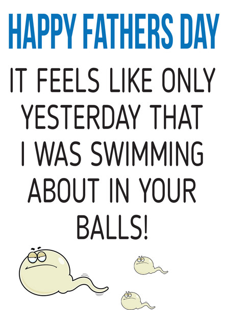 Swimming In Your Balls Birthday Card