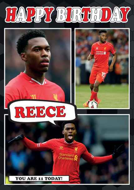 Personalised Daniel Sturridge Liverpool Football Birthday Card