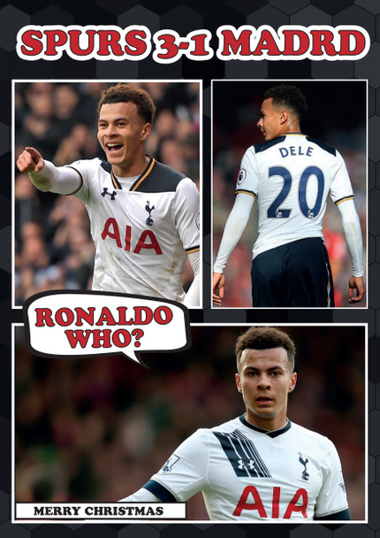 Personalised Dele Alli Merry Christmas Football Birthday Card