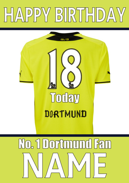 Personalised Dortmund Fan Football Birthday Card