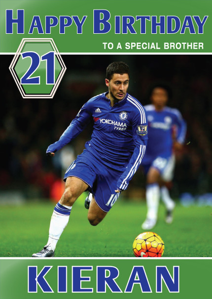 Personalised Eden Hazard Belgian Sports Football Birthday Card Sa Brother