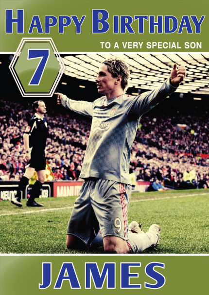 Personalised Fernando Torres Sports Football Birthday Card Sa