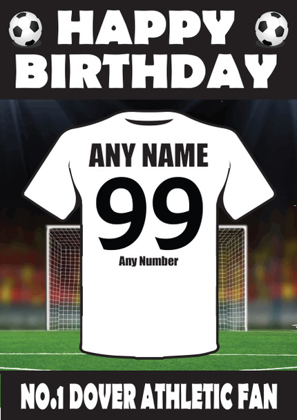 Personalised Football Fan Card Dover Athletic Football Birthday Card