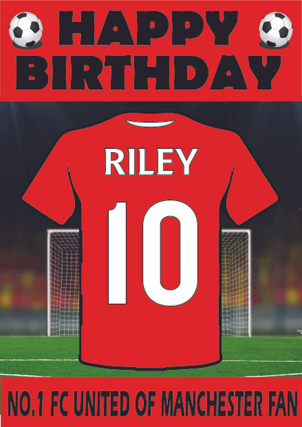 Personalised Football Fan Card Fc United Of Manchester Football Birthday Card