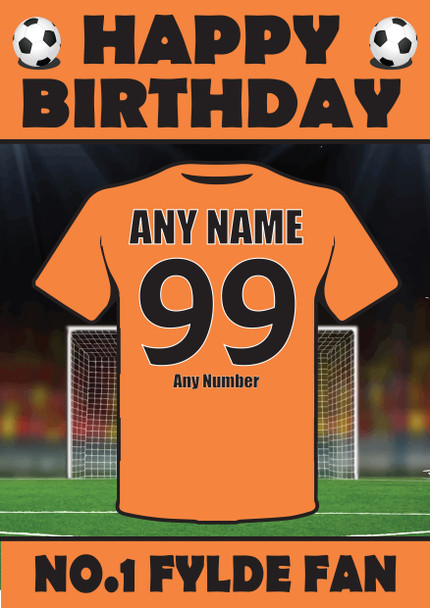 Personalised Football Fan Card Fylde Football Birthday Card