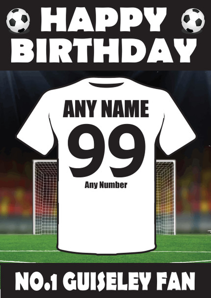 Personalised Football Fan Card Guiseley Football Birthday Card