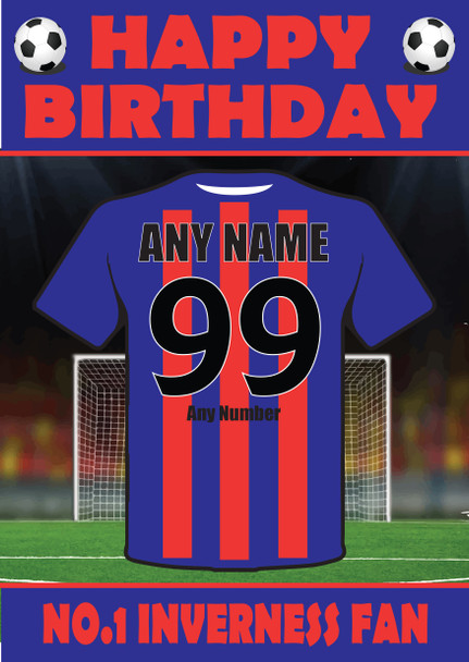 Personalised Football Fan Card Inverness Football Birthday Card