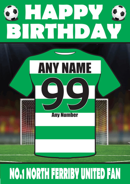 Personalised Football Fan Card North Ferriby United Football Birthday Card