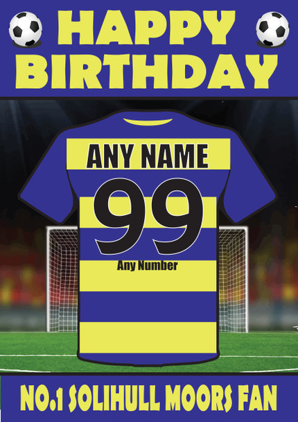 Personalised Football Fan Card Solihull Moors Football Birthday Card