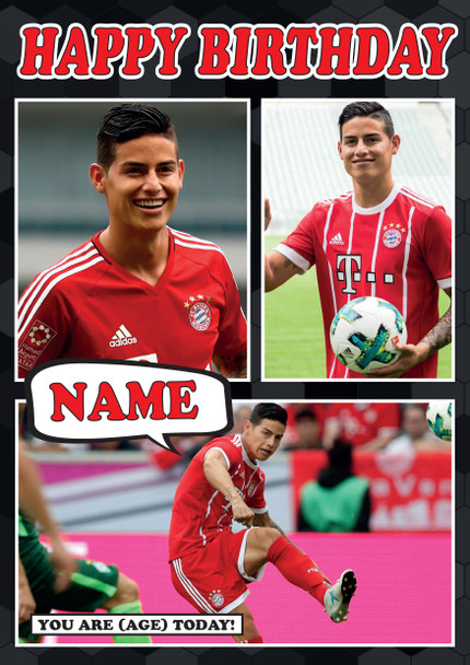 Personalised James Rodriguez Bayern Munich Football Birthday Card