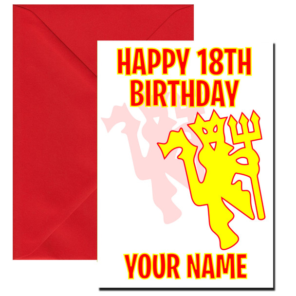 Personalised Man U Logo Football Birthday Card