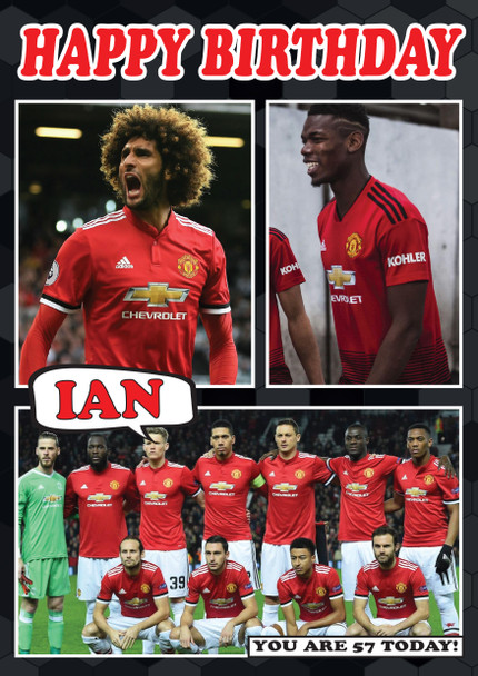Personalised Man Utd Card Custom Football Birthday Card