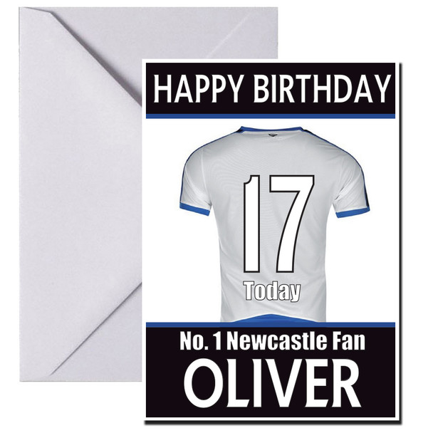 Personalised Newcastle Fan Football Birthday Card