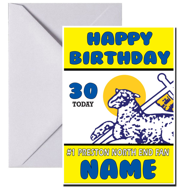 Personalised Retro Preston North End Logo Football Birthday Card