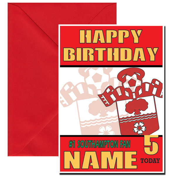 Personalised Retro Southampton Logo Football Birthday Card