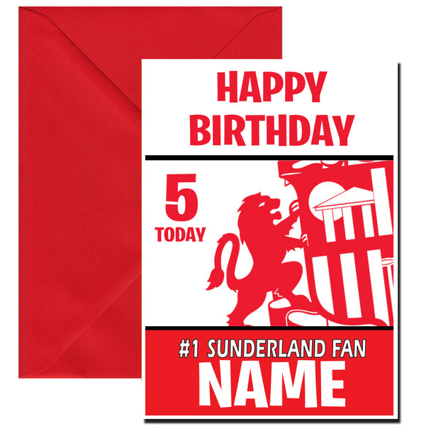 Personalised Retro Sunderland Logo Football Birthday Card