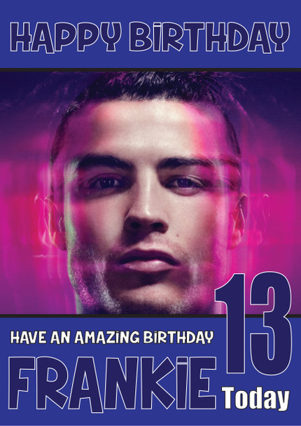 Personalised Ronaldo 2 Bm2 Football Birthday Card