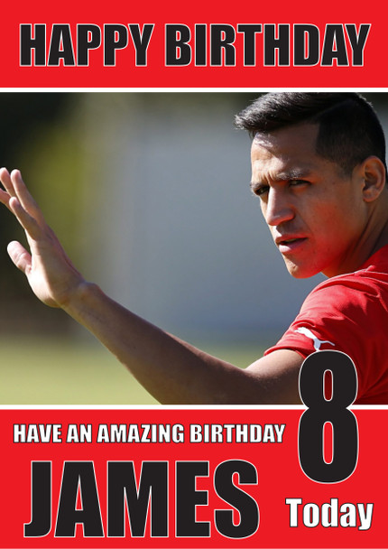 Personalised Sanchez Bm1 Football Birthday Card