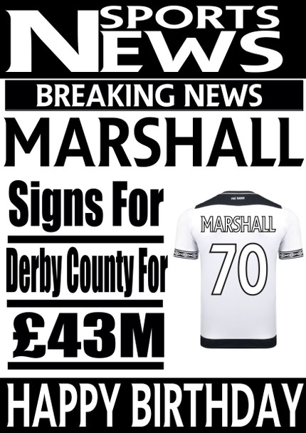 Personalised Signs For Derby County Football Birthday Card