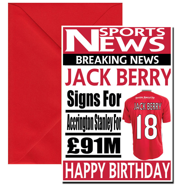 Personalised Signs For Liverpool Football Birthday Card